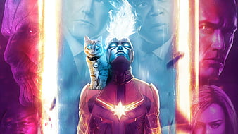 Captain Marvel Fanposter, captain-marvel, superheroes, poster, artstation, HD wallpaper