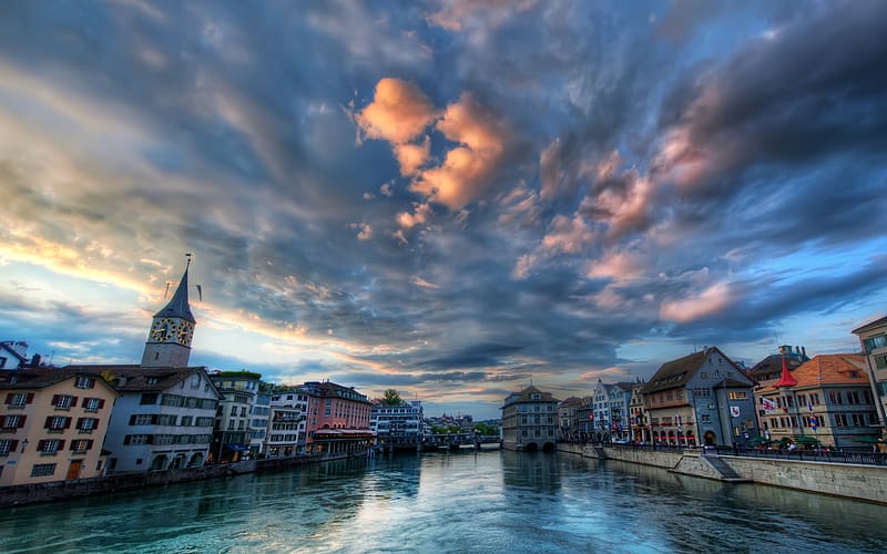 Cities, City, Building, Switzerland, , River, Town, Zurich, HD wallpaper