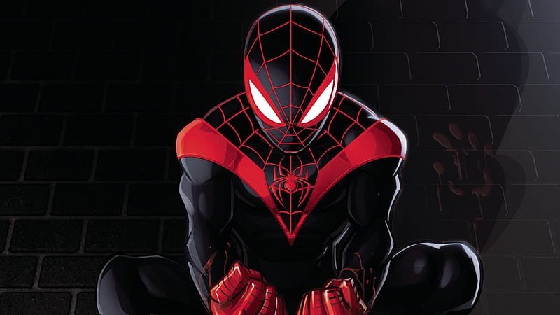 Spider man, hero, black, verse, animated, super, HD wallpaper