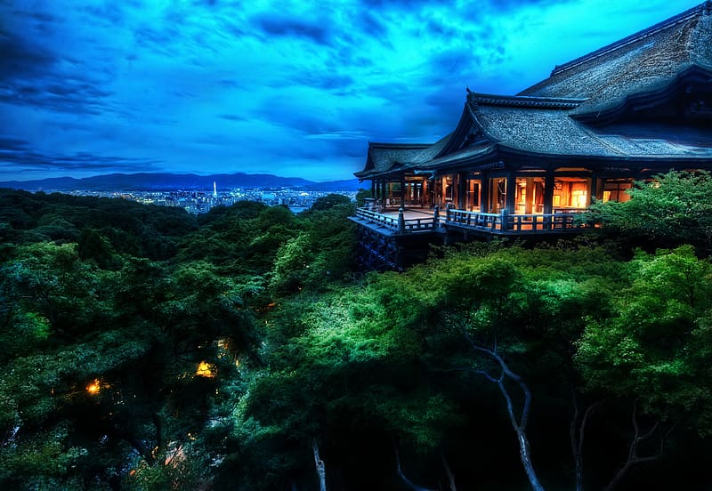 Night, Architecture, Japan, Temple, Temples, Kyoto, Religious, Kiyomizu Dera, Buddhist Temple, Otowa San Kiyomizu Dera, HD wallpaper