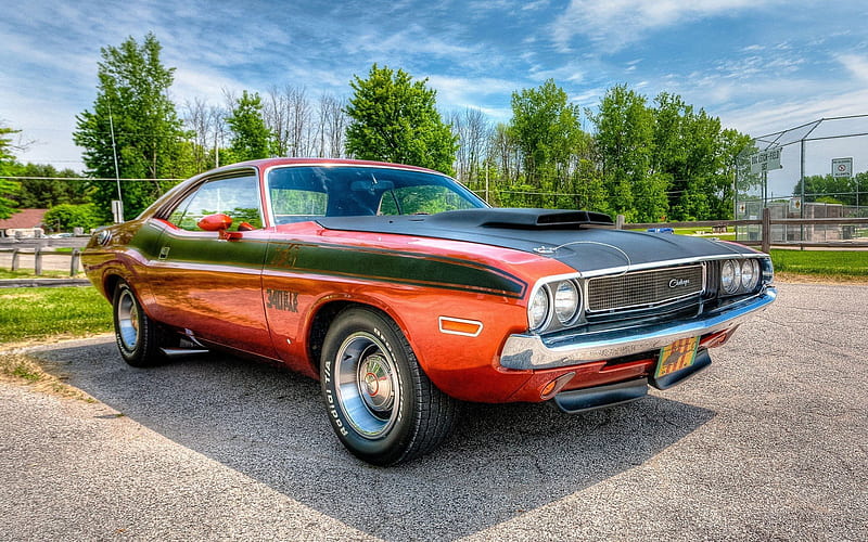 retro cars, dodge challenger, r, 1970, musculary, dodge, HD wallpaper