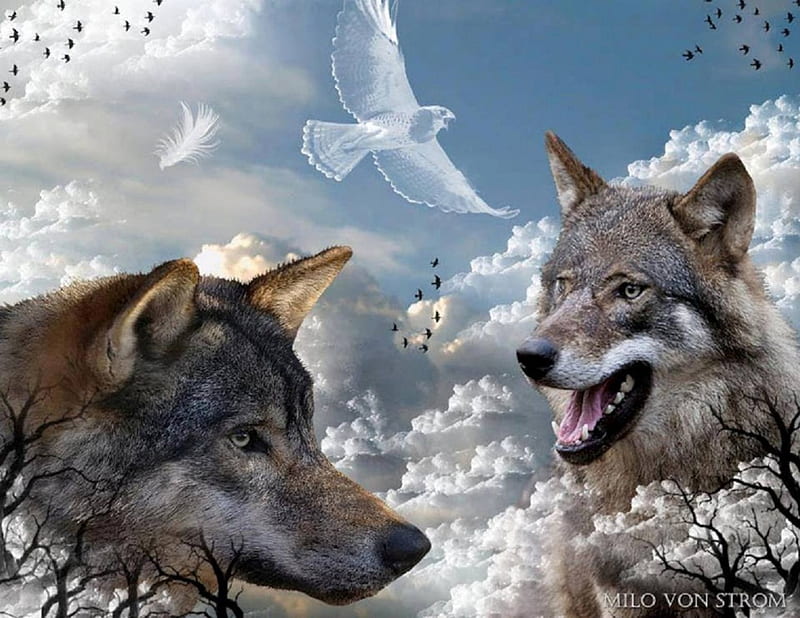 Wolves Fantasy by Milo von Strom, Milo von Strom, fantasy, by, nature ...