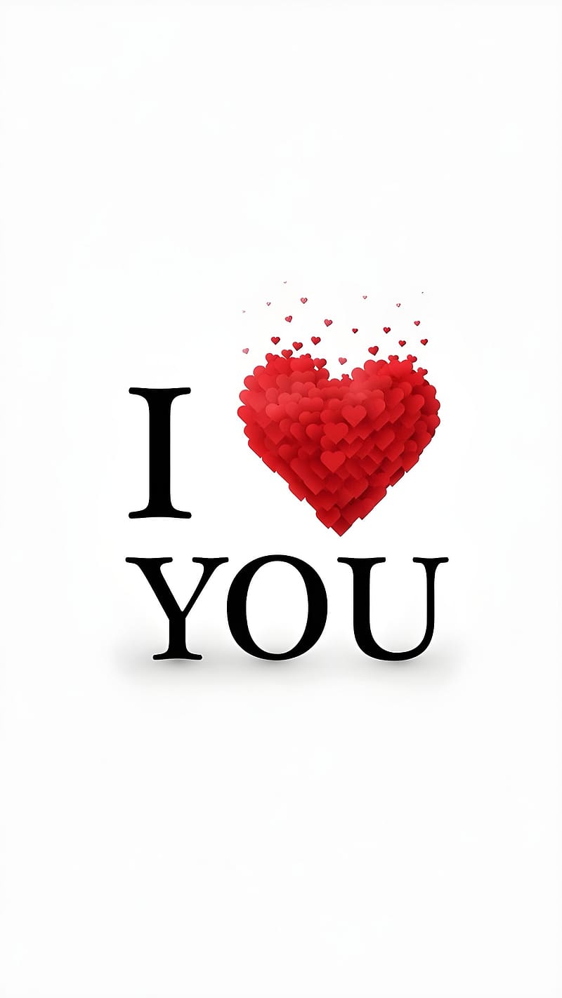 I Love You Wala, Red Tiny Heart, white background, HD phone wallpaper