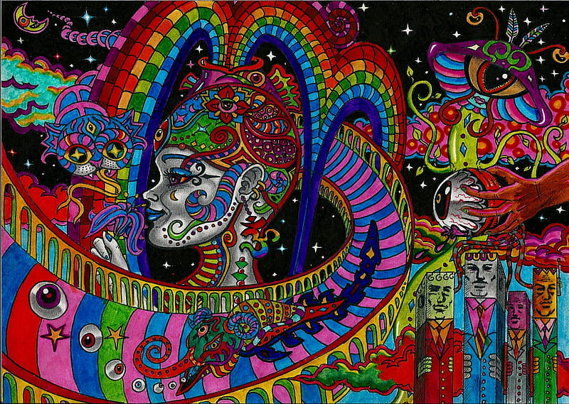 Acid Trip Wllpaper, colorful, acid, trip bright, vibrant, HD wallpaper