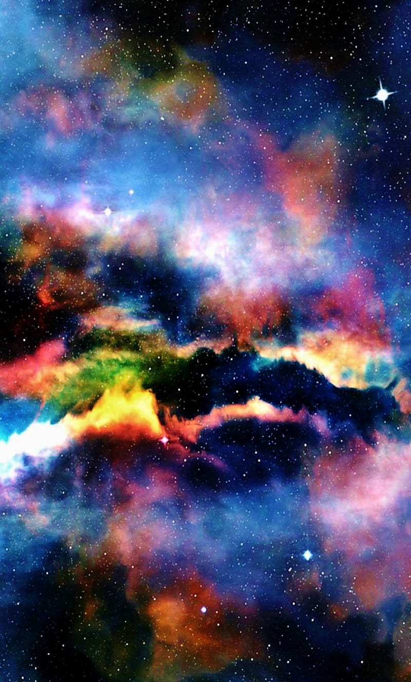 Nebula, clouds, colorful, galaxy, outer space, space, HD phone wallpaper