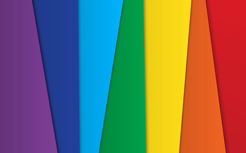 rainbow background material design, geometric shapes, colorful lines, geometry, colorful backgrounds, creative, strips, abstract art, HD wallpaper