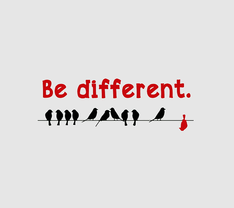 Be Different, attitude, awesome, comedy, funny, heart, love, me, quote, sad, saying, HD wallpaper