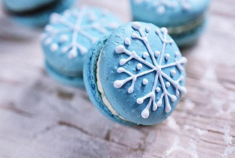Blue Macarons, holidays, graphy, macarons, cakes, delicacy, blue, HD wallpaper