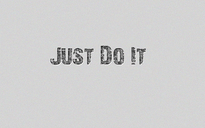 Just do it, Nike slogan, gray background, HD wallpaper