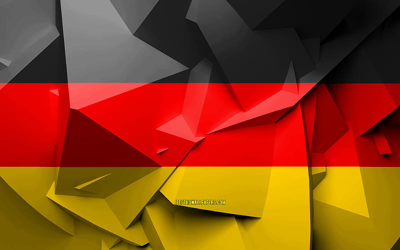 Flag of Germany, geometric art, European countries, German flag, creative, Germany, Europe, Germany 3D flag, national symbols, HD wallpaper