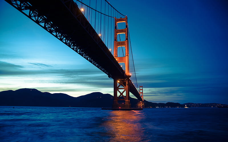 Golden Gate Bridge, night, San Francisco, USA, America, HD wallpaper