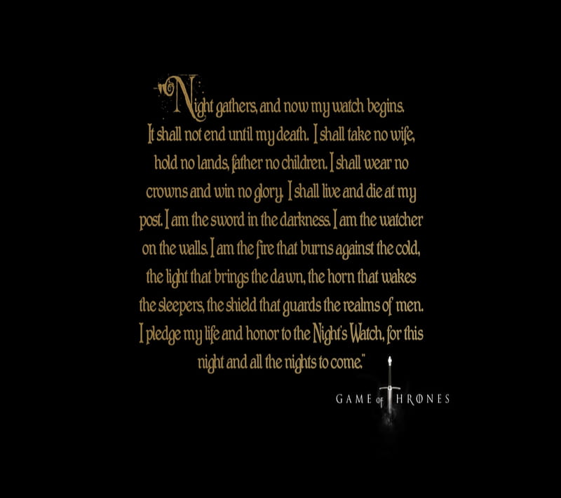 Nights Watch Oath, game of thrones, television, HD wallpaper