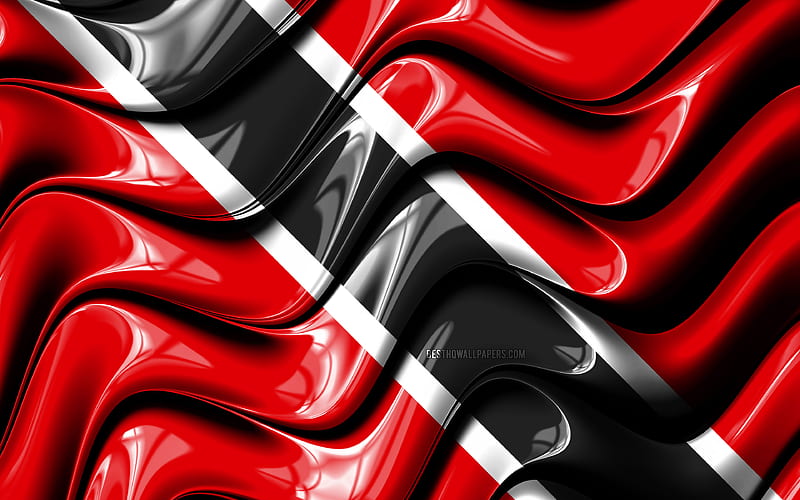 Trinidad and Tobago flag North America, national symbols, Flag of Trinidad and Tobago, 3D art, Trinidad and Tobago, North American countries, Trinidad and Tobago 3D flag, HD wallpaper