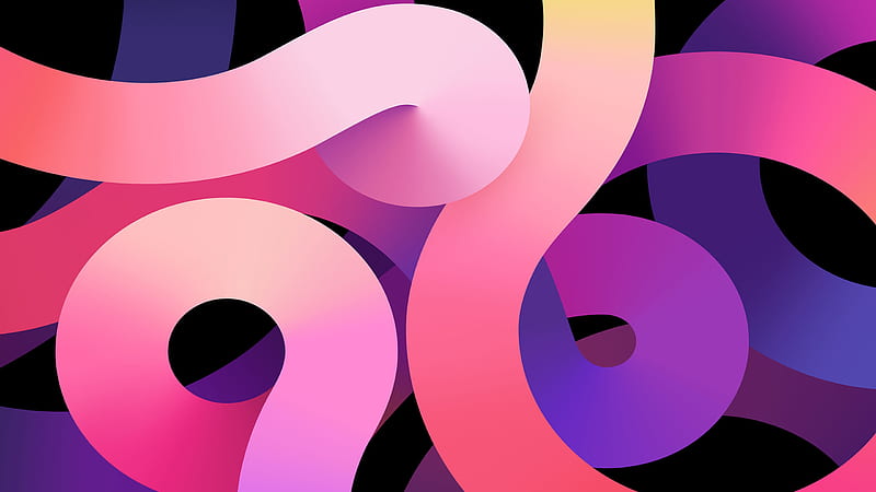 Apple Inc Pink And Purple Shapes Abstract, HD wallpaper