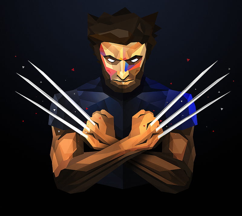 Wolverine, black, lowpoly, HD wallpaper