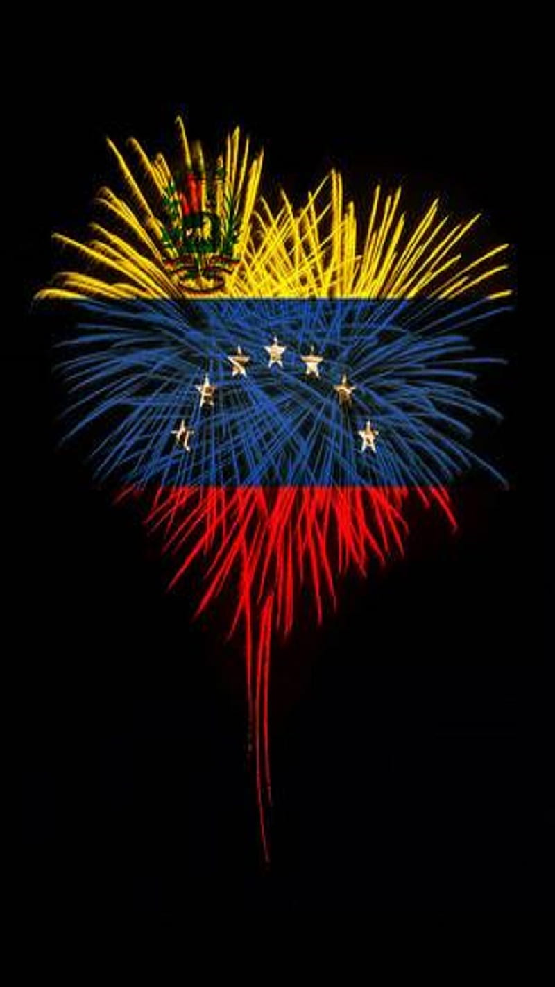 Venezuela artificial, artificial, flag, firework, flag, fire, venezolano, venezuela, vzla, HD phone wallpaper