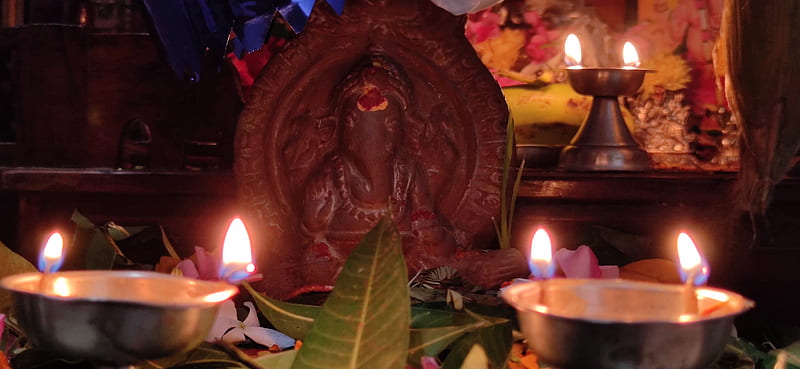 Vinayaka, candle, candles, goodnight, happy, new, sweetheart, vinaayaka, wishes, year, HD wallpaper