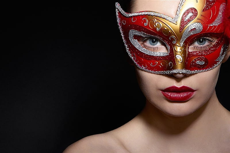 ლ, Portrait, Mask, Woman, Face, HD wallpaper