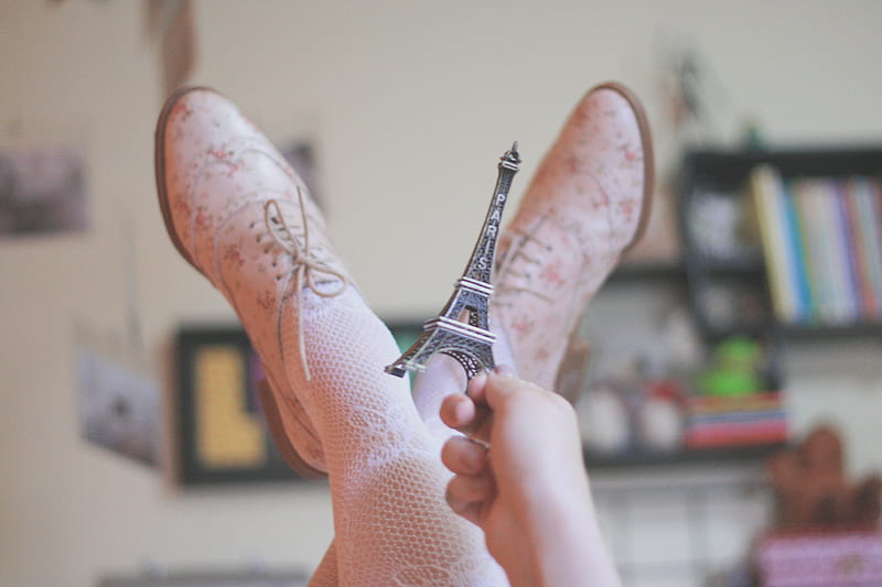 Let's Go To Paris., eiffel tower, paris, dream, pink, shoes, HD wallpaper
