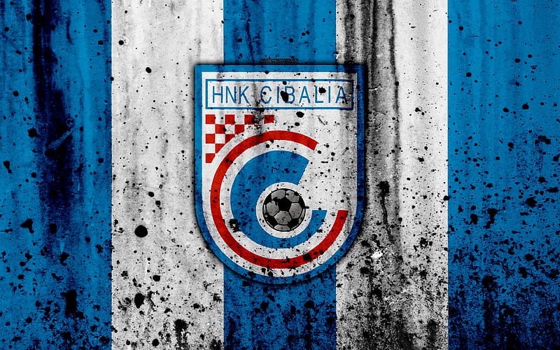FC Cibalia, grunge, HNL, art, soccer, football club, Croatia, HNK Cibalia, logo, stone texture, Cibalia FC, HD wallpaper