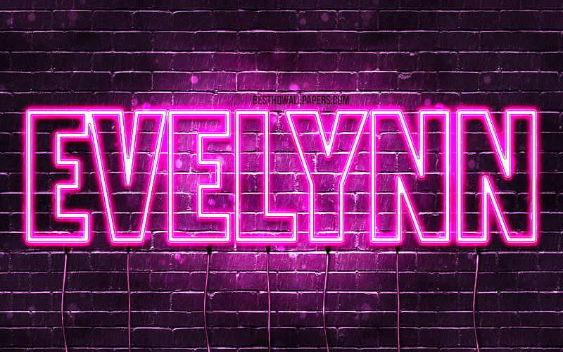 Evelynn with names, female names, Evelynn name, purple neon lights ...