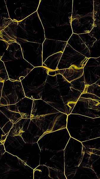 Black and yellow, abstract, cracked, desenho, gold, marble, phone, screen,  theme, HD phone wallpaper | Peakpx