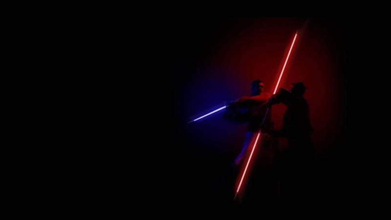 Two lightsaber red and blue Jedi  Stock Video  Pond5