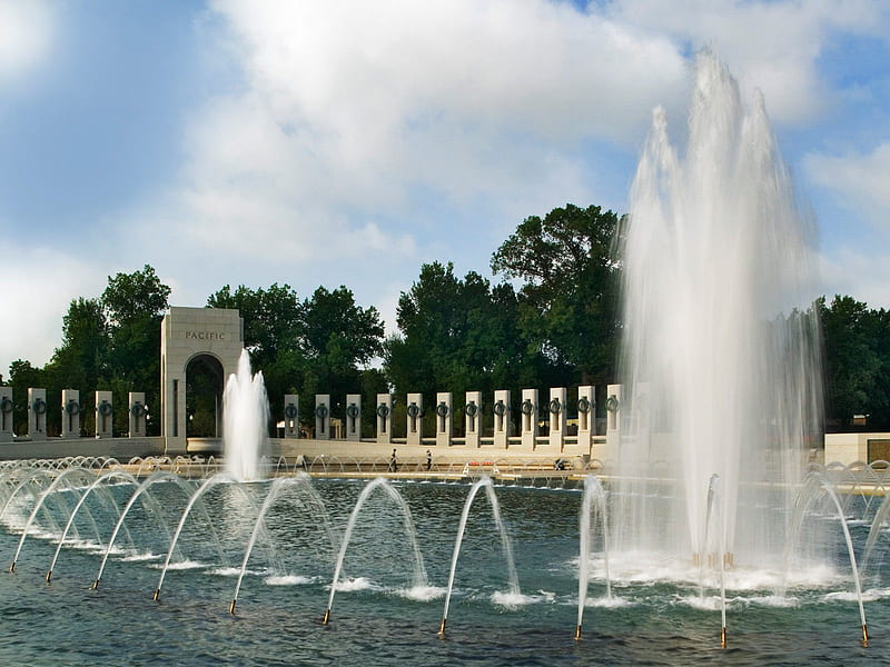 Untitled , washington dc, fountain, national world war ii memorial, HD wallpaper
