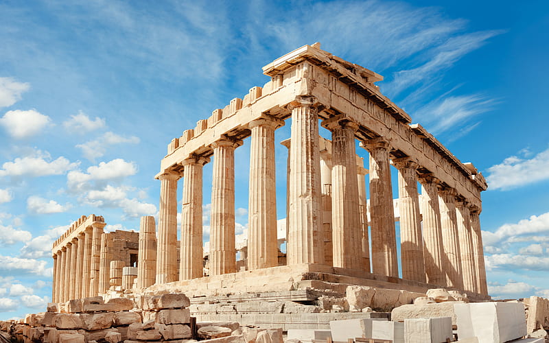Acropolis of Athens, The Parthenon, ancient citadel, Athens, Attica, Greece, ruin, HD wallpaper