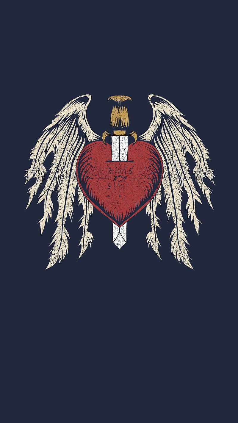 Black Heart With Angel Wings Wallpaper Download  MobCup