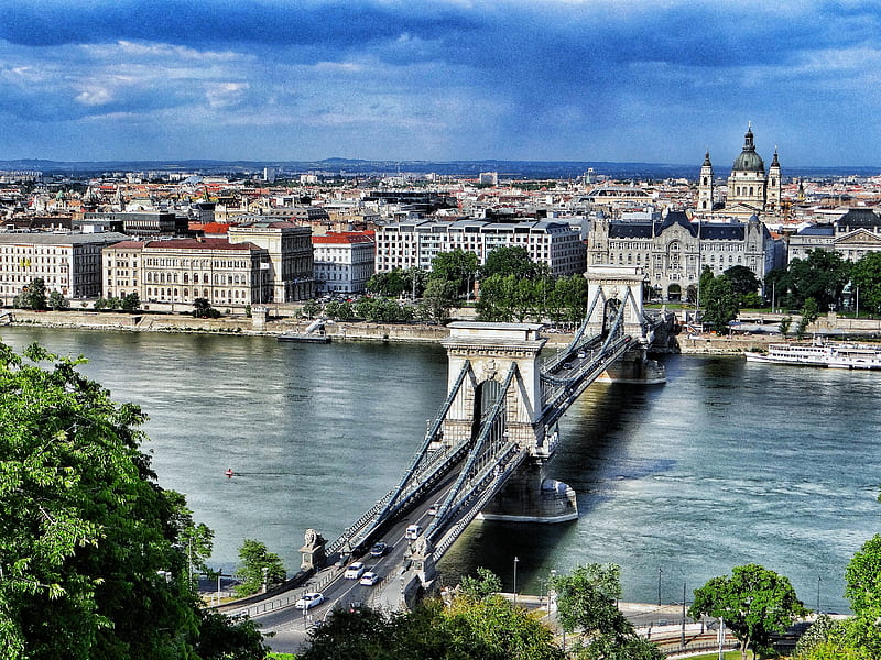 Budapest Lanchid, Bridge, Hungary, HD Wallpaper | Peakpx