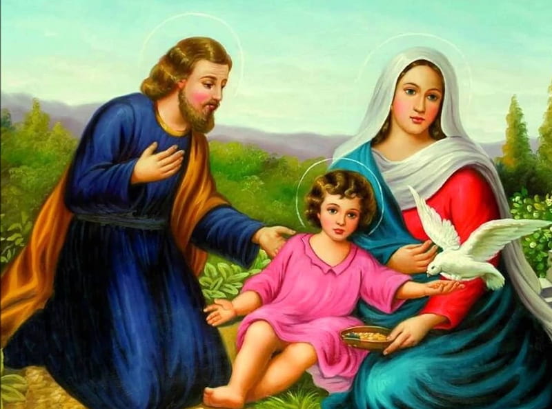Jesus, Mary and Joseph, christ, family, jesus, love, virgin, mary, HD  wallpaper | Peakpx
