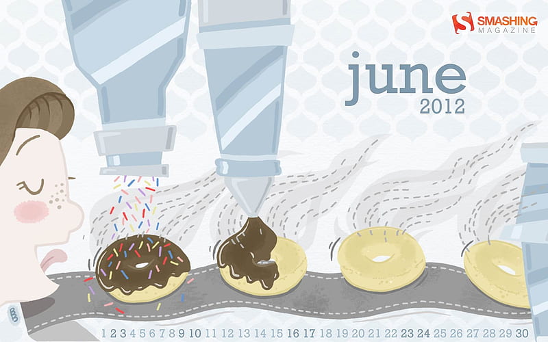 Go Nuts For Donuts-June 2012 calendar, HD wallpaper