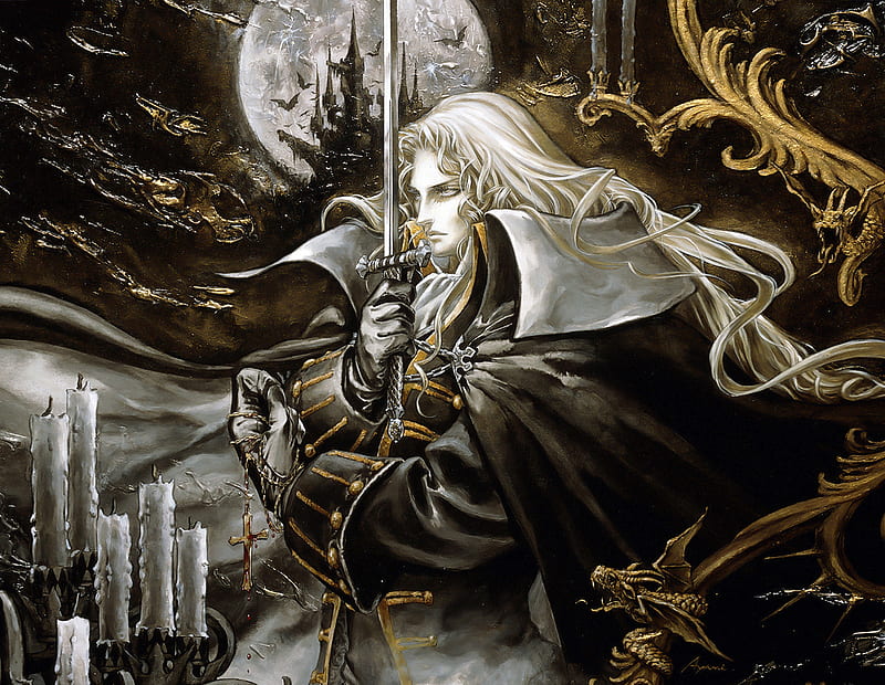 Alucard of Symphony of the Night, sotn, alucard, castlevania, dracula, HD wallpaper