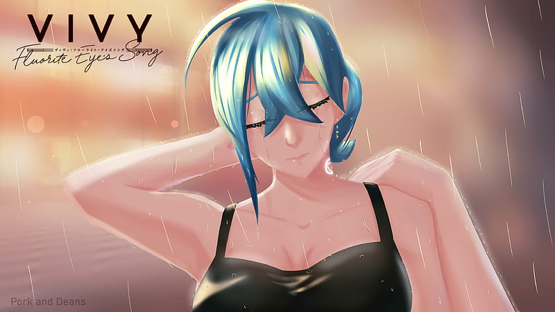 Anime, Vivy: Fluorite Eye's Song, Crying , Rain , Vivy (Vivy: Fluorite Eye's Song), HD wallpaper