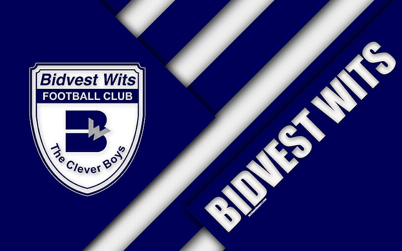 Bidvest Wits FC South African Football Club, logo, blue white abstraction, material design, Johannesburg, South Africa, Premier Soccer League, football, HD wallpaper