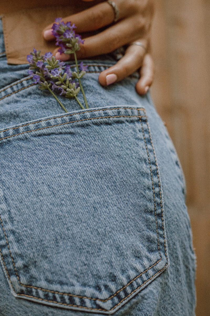 jeans, pocket, flowers, hand, ring, HD phone wallpaper