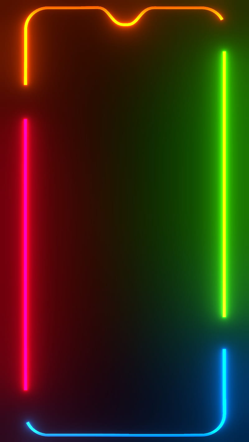 OnePlus 4 Color Frame, amoled, black, border, dark, light, neon, notch ...