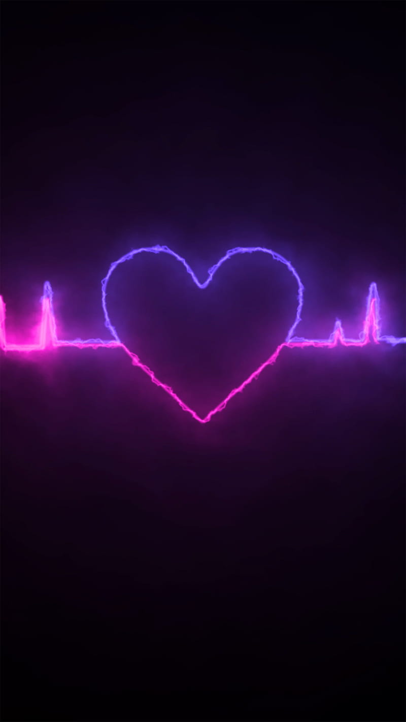 Heart Love Neon, valentine, HD phone wallpaper