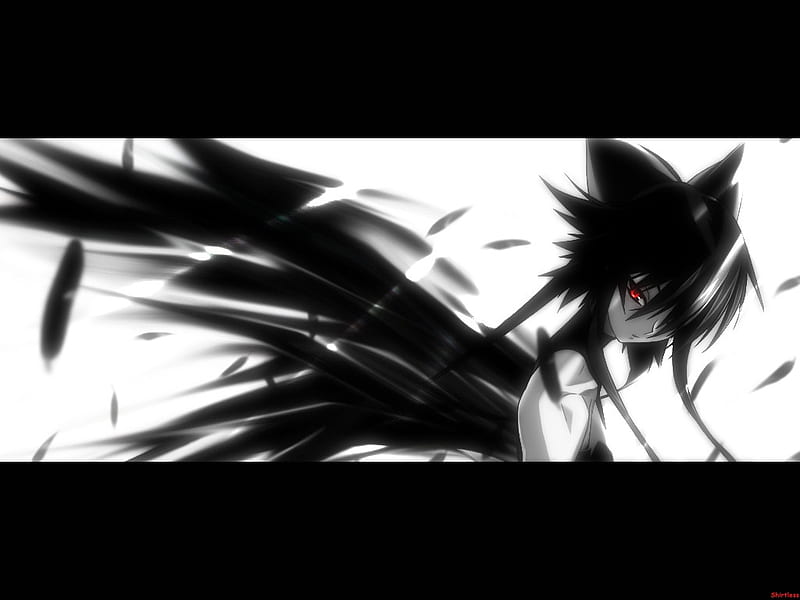 Dark Anime Angel, wings, male, guy, angel, black, man, sexy, fallen, boy,  nice, HD wallpaper | Peakpx