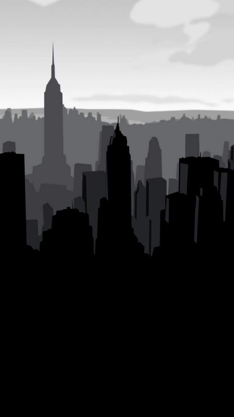 Black amoled, buildings, city, cloud, one plus, sky, white, HD phone wallpaper