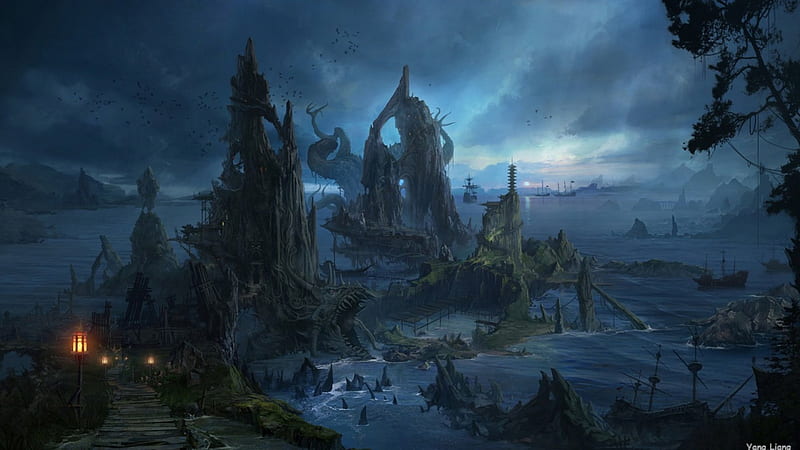 the ocean dark kingdom, bvb, zexon, gothic, anime, HD wallpaper