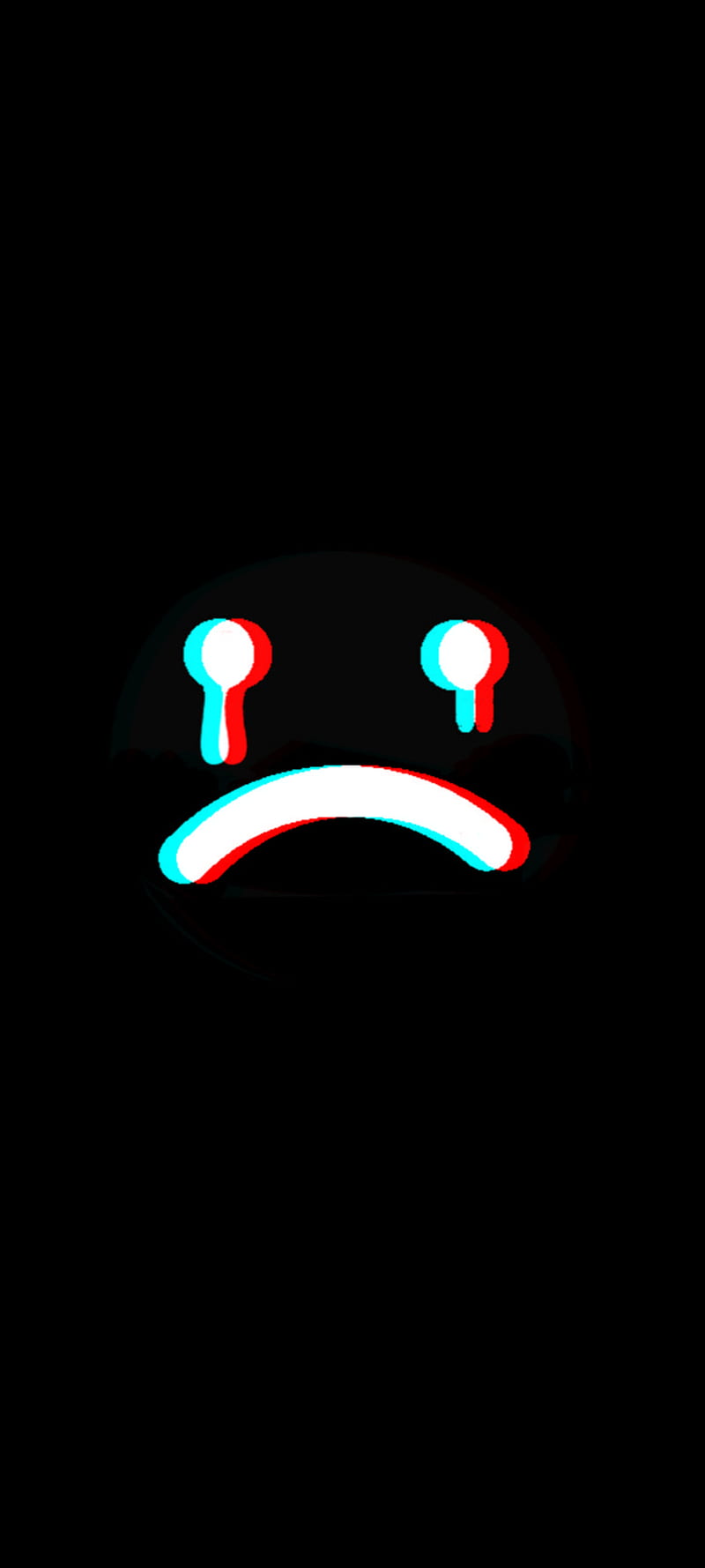 sad emoji face with black background
