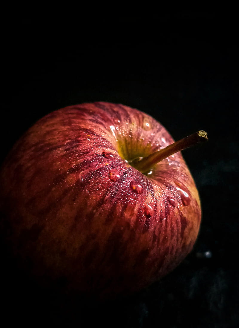 red apple fruit with black background, HD phone wallpaper