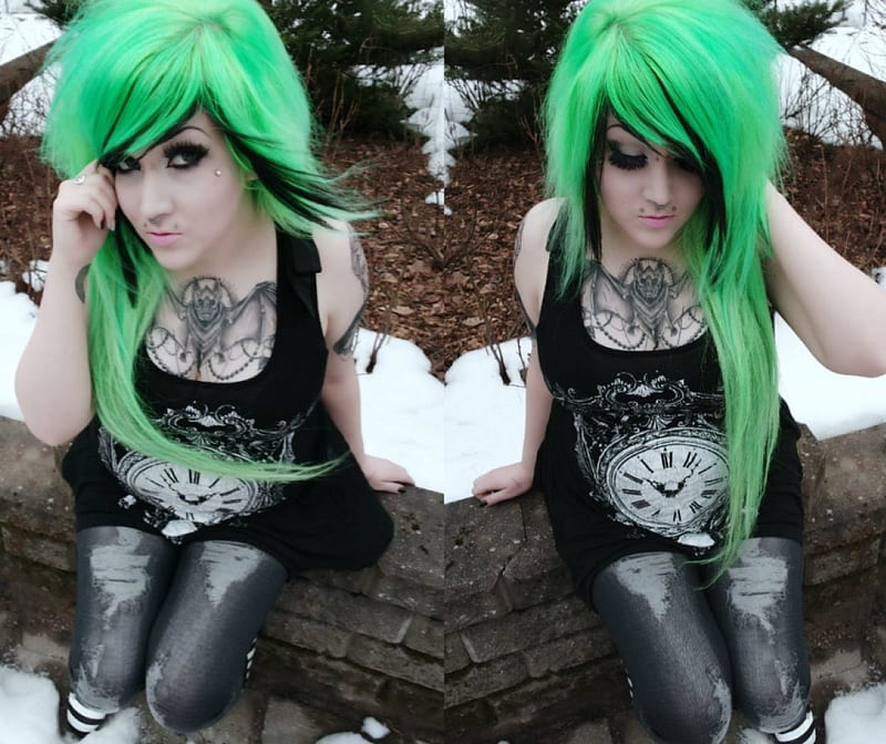 Cute Teen Emo Girl With Tattoo