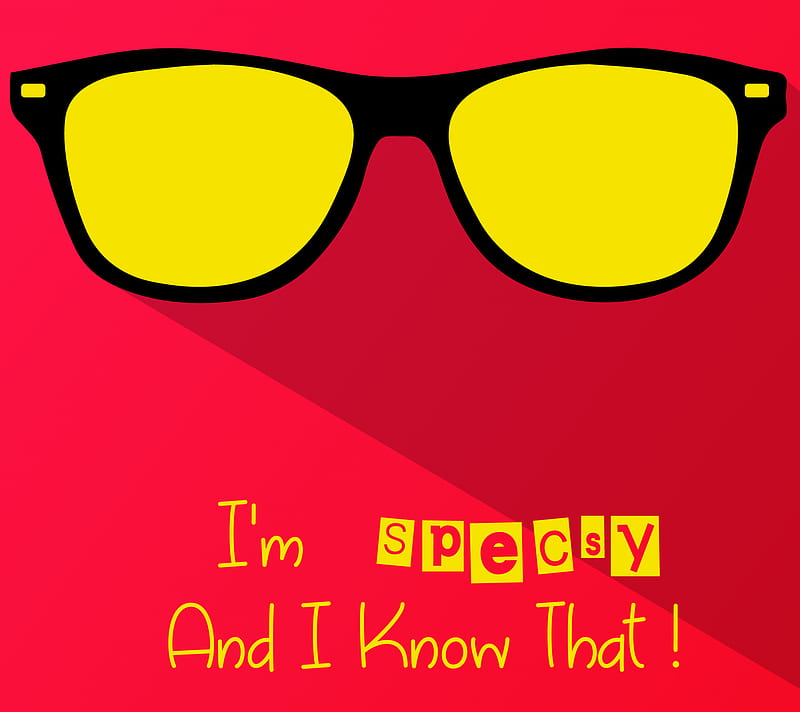 Specsy, glasses, red, yellow, HD wallpaper