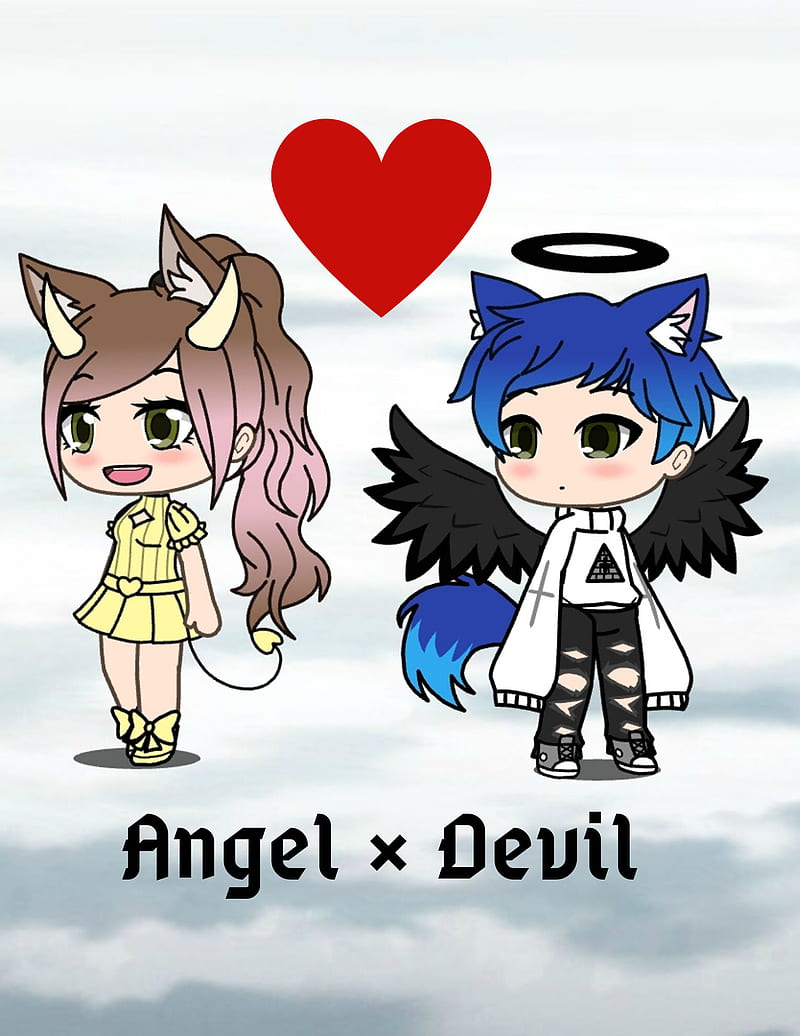 anime angel and demon couple