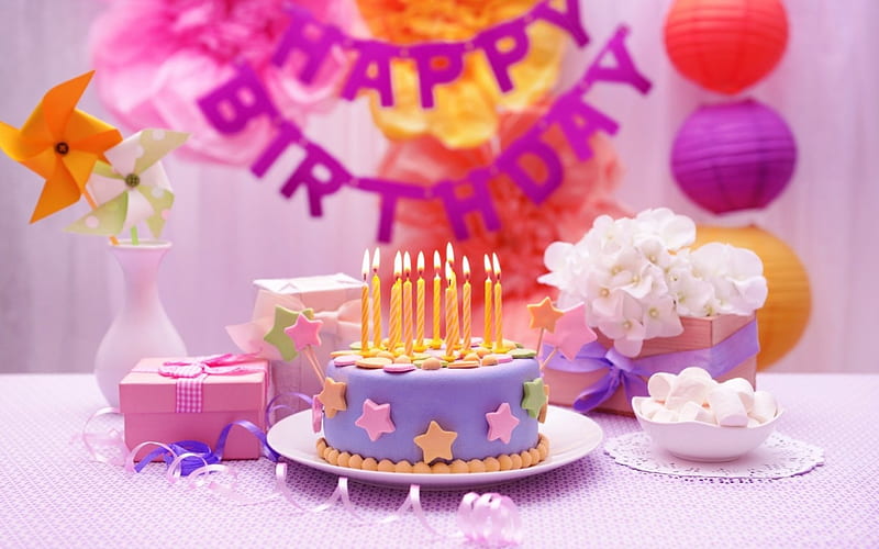 Happy Birtay!, cake, colorful, food, birtay, sweet, dessert, card ...