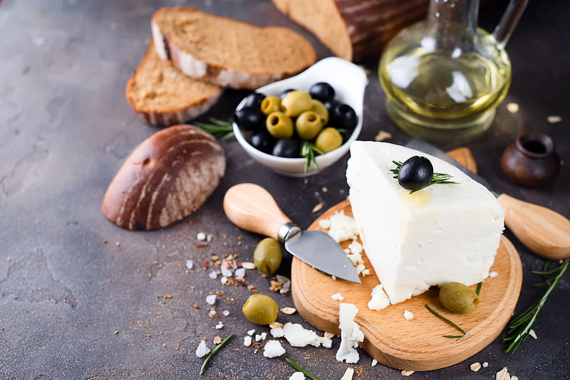 Food, Cheese, Oil, Bread, Olive, Still Life, HD wallpaper