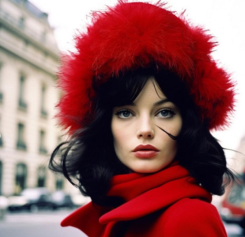 Woman in red, Woman, Girls, Brunette, Models, hat, HD wallpaper | Peakpx